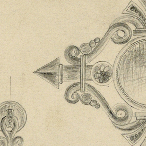 Drawing, Design for "Neo-Greek" brooch and two earrings, 1850–1900