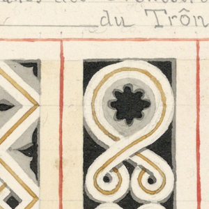 Drawing, "Balustrades des Orchestres de la barriere du Trone", 1833