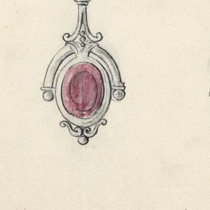 Drawing, Design for three earrings with diamonds, 1860–70