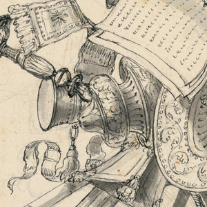 Drawing, Trophy with Ecclesiastical Objects, 1830–1850