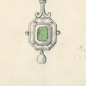 Drawing, Design for three earrings with diamonds, 1860–70