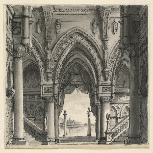 Drawing, Stage Design, View from Palace in Venice, 1832
