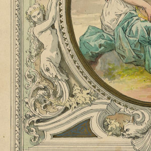 Drawing, Painted Overdoor