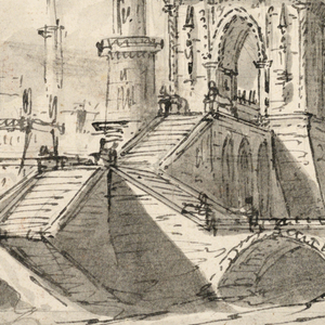 Drawing, Stage Design, Citadel on a River, late 18th century