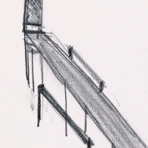 Drawing, King Lear, Scene II: Study for Bench and Railing, 1990