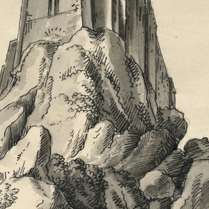 Drawing, Stage Design, Castle on Hill, early 19th century