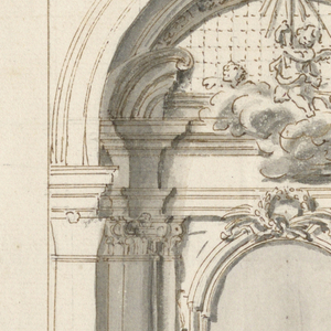 Drawing, Project for an altar in a side chapel, 1725–1750