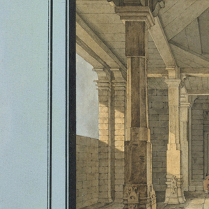 Drawing, Stage Design, Entrance to an Oriental Temple, 1815