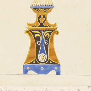 Drawing, "Candelabre du Pavillon Orchestre place dans le bassin des Tuileries en 1834", 1834
