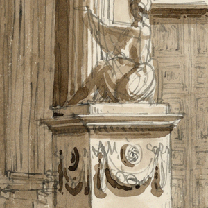 Drawing, Stage Design, Interior of Temple, late 18th century
