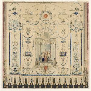 Drawing, Design for a Theater Curtain, mid-19th century