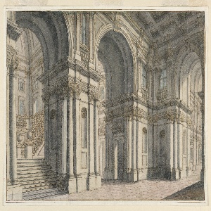 Drawing, Stage Design: Palace Interior, 1700–1750