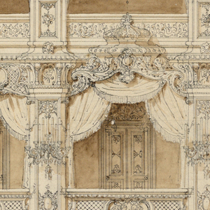 Drawing, Theater Interior with Boxes, 19th century