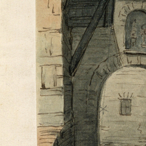Drawing, Stage Design, Court in Old Building, early 19th century