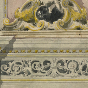 Drawing, Project for a painted overdoor, 1850–75