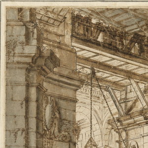 Drawing, Stage Design of a Prison Interior, mid-18th century
