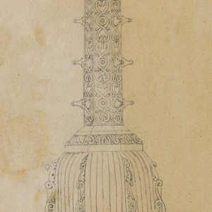 Drawing, "Detail de la base des mats places sur le pont-neuf en Juillet 1838", 1838