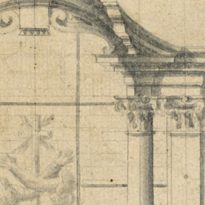 Drawing, Aedicule with Coat-of-arms, 1750–1775