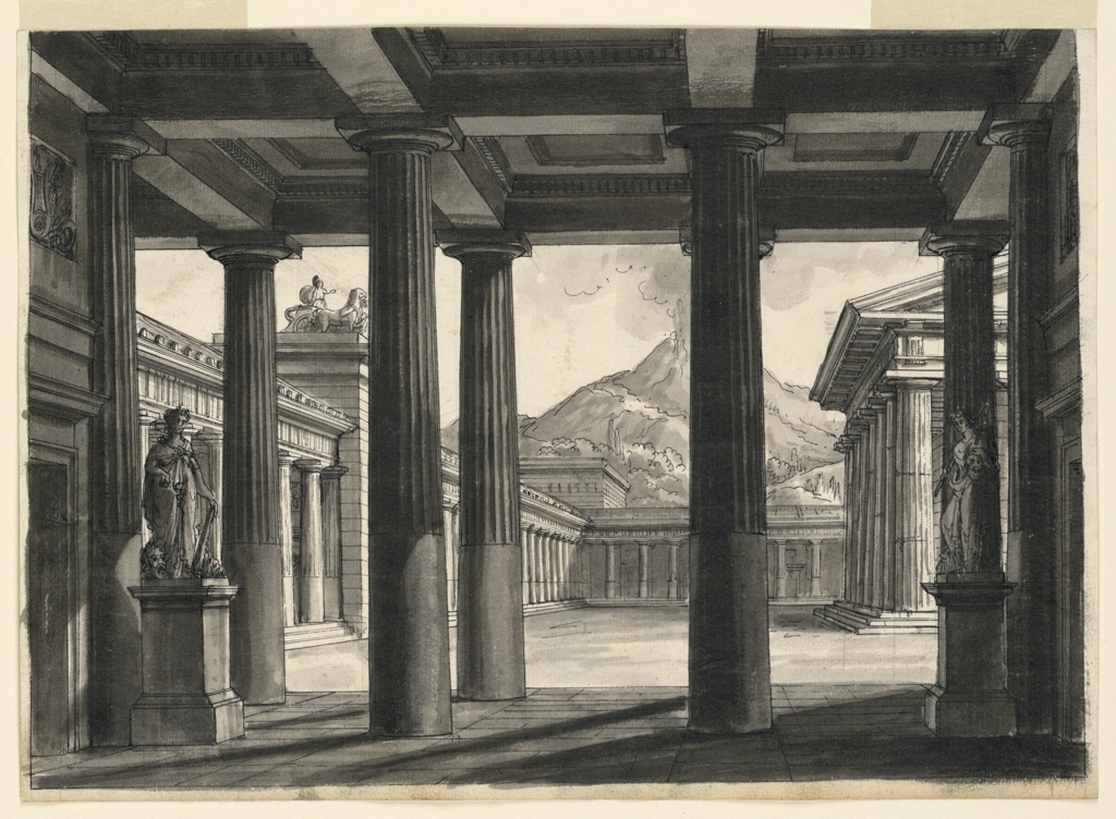 Drawing, Stage Design for the opera "L'Ultima giorno di Pompei," at La Scala, Milan, 1827