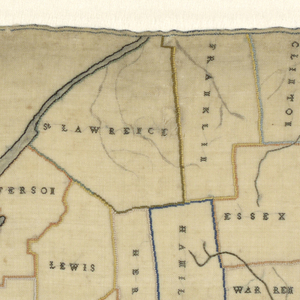Embroidered Map, Map of the State of New York, 1829