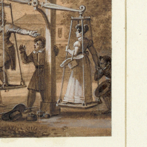 Drawing, Design for a Painted Porcelain Plate, La Balance (Libra) from le Zodiaque Travesti (The Farcical Zodiac) Service, 1824