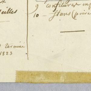 Drawing, Sujets et Liste des Objets de Dessert [List of Subjects for the Service on the Theme of Desserts]; verso:  Plate Design Sketch, 1819–20