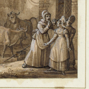 Drawing, Design for a Painted Porcelain Plate, Le Taureau (Taurus) from the Le Zodiaque Travesti (The Farcical Zodiac) Service, 1824