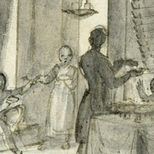 Drawing, Design for a Painted Porcelain Plate, Les Meringues (Meringues) for the Service des Objets de Dessert (Dessert Service), 1819–20