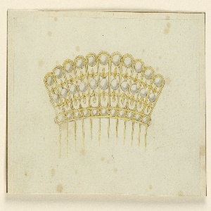 Drawing, Design for Cresting of a Comb, early 19th century