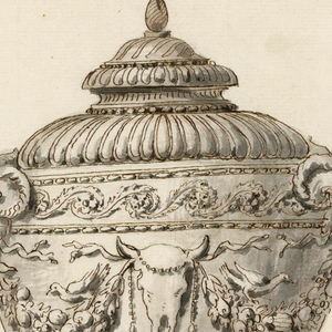 Drawing, Two urns and a lamp, ca. 1775–1800