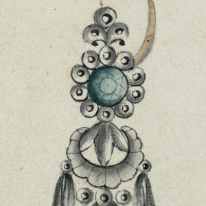 Drawing, Design for earring, 1800–1825