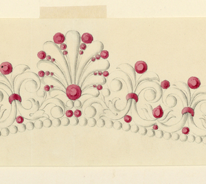 Drawing, Design for diadem, ca. 1850