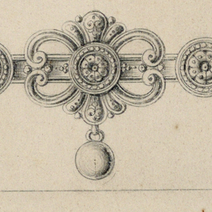 Drawing, Two Brooches, 1868