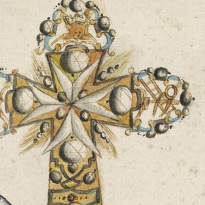 Drawing, Design for a Maltese Cross Pendant, 1725–1750