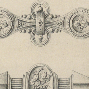 Drawing, Four Brooches, 1868