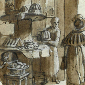Drawing, Plate Design:  Les Biscuits [Cookies], for the Service des Objets de Dessert [Service on the Theme of Desserts], 1819–20