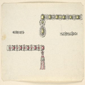 Drawing, Designs for Two Necklaces and Two Chains, 1785–90