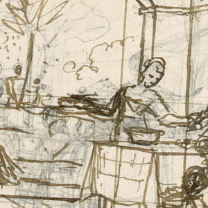 Drawing, Design for a Painted Porcelain Plate, Confiture en Pot (Potted Jam) for the Service des Objets de Dessert (Dessert Service), 1819–20