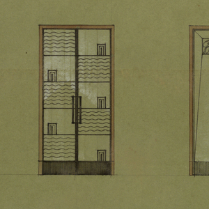 Drawing, Designs for Three Art Deco Wrought Iron and Crystal Doors, ca. 1925