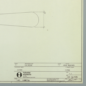 Drawing, Design for Silver Fruit Bowl:  Estro