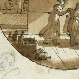Drawing, Plate Design:  Les Liqueurs [Liquor], for the Services des Objets des Dessert [Service on the Theme of Desserts], 1819–20