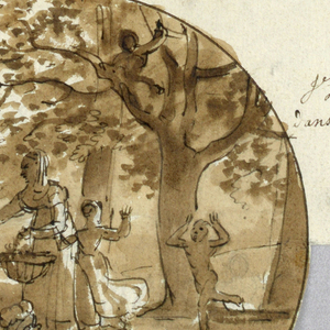 Drawing, Design for a Painted Porcelain Plate, Les Müres (Mulberries) for the Service des Objets de Dessert (Dessert Service), 1819–20