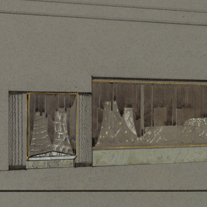 Drawing, Art Deco Style Design for Fabric Shop Storefront, ca. 1925