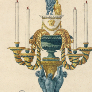 Drawing, A Candlestick with Four Branches, early 19th century