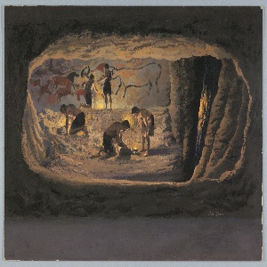 Drawing, Diorama, Man