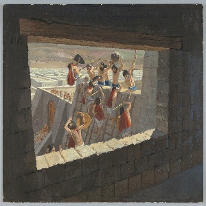 Drawing, Diorama, Man