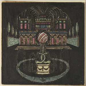 Lantern Slide, Palace and Fountain, ca. 1780