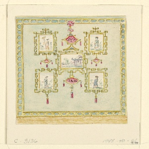 Drawing, Design for Wall Decoration, Blue (South) Drawing Room, Royal Pavillion, Brighton, 1815–22