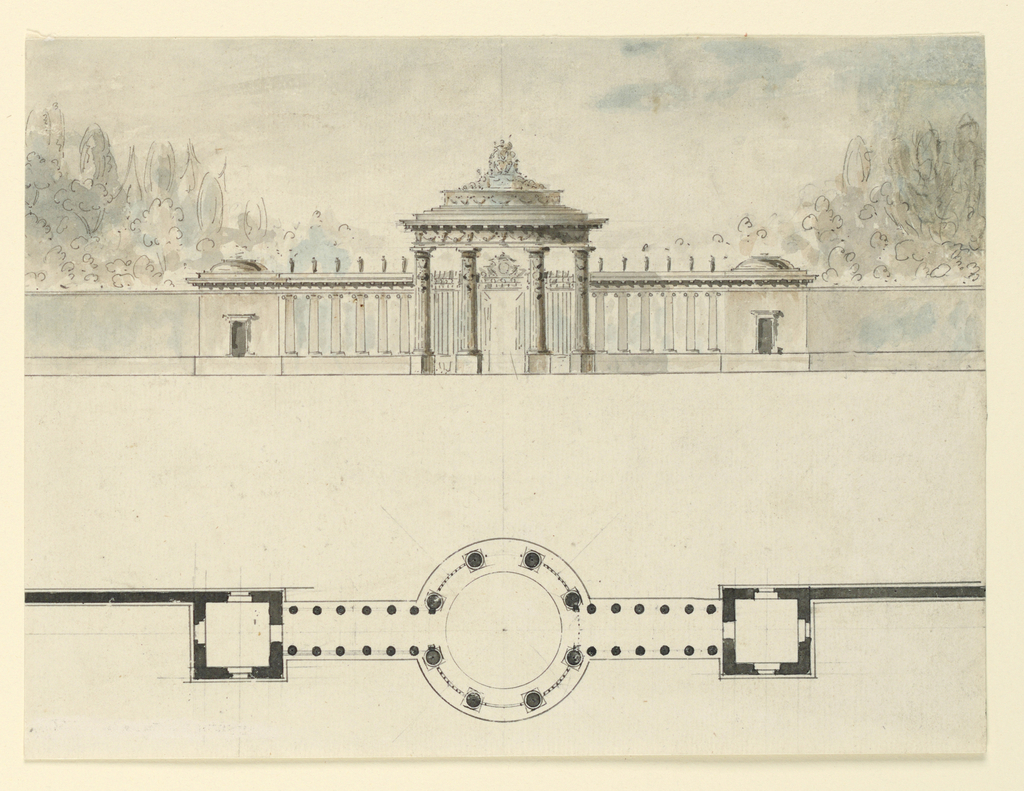 Drawing, Design for a park entrance