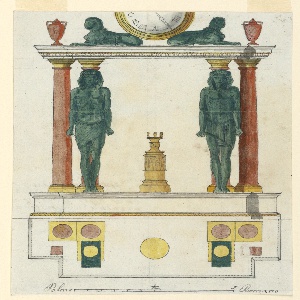 Drawing, Design for a Vase Clock in Egyptian Style, ca. 1800